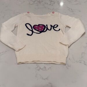 Gap size 4T White Sweater with Pink Heart Design